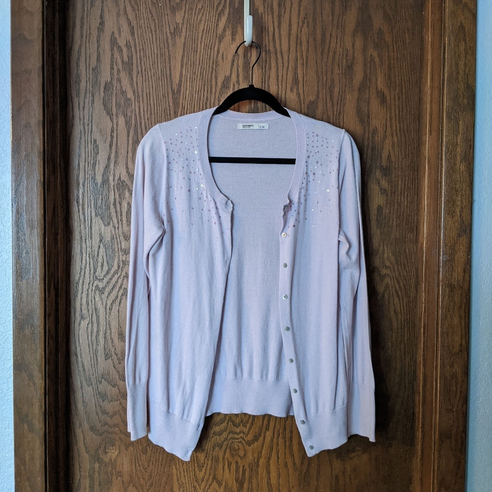 Lavender Sequin Old Navy Cardigan